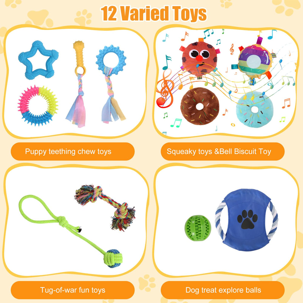 VYNALTIX Puppy Play Gym jouets-a-sifflets: stimulation auditive lors des jeux et apprentissages
