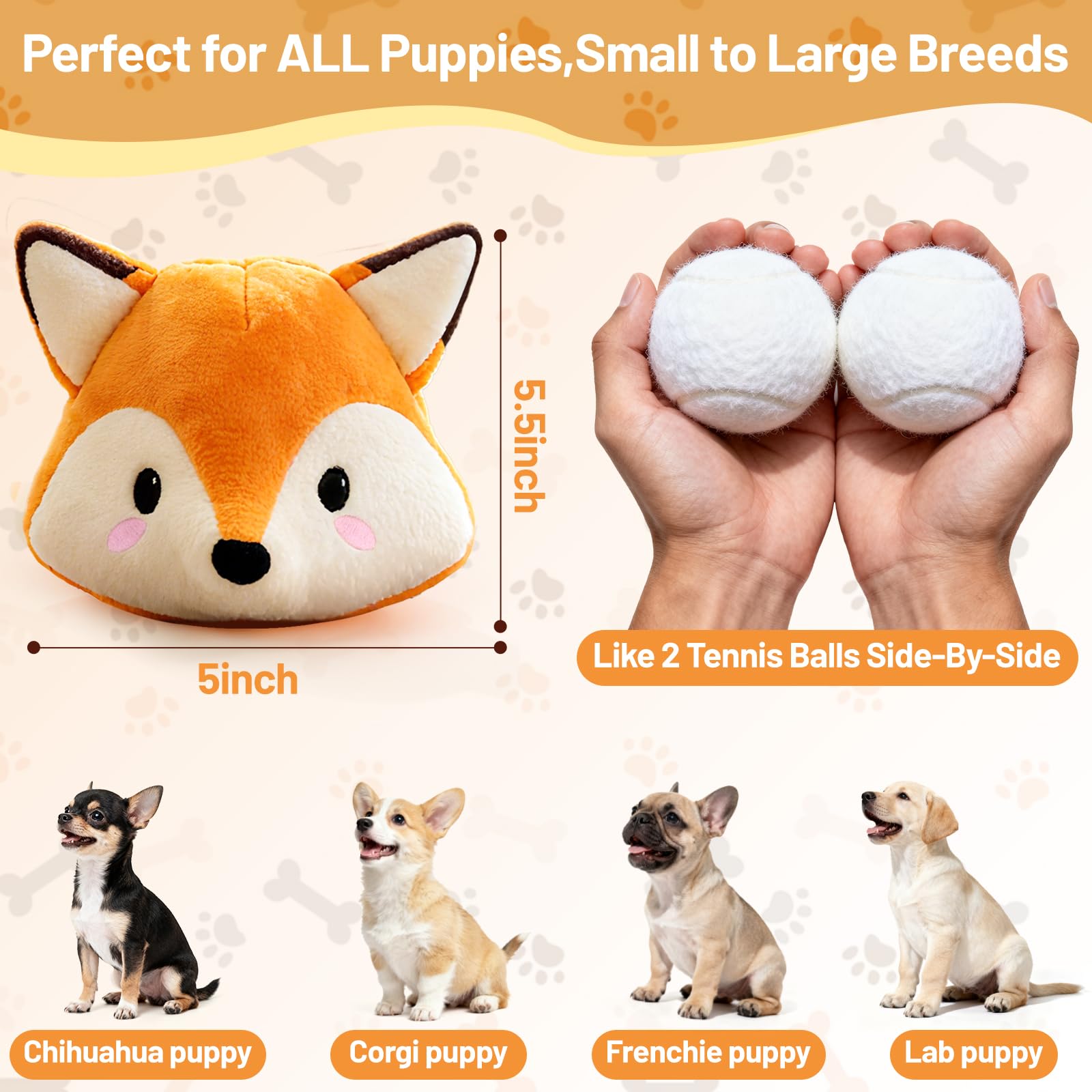VYsTN Foxy peluche résistante et sans danger pour la mastication et les jeux.