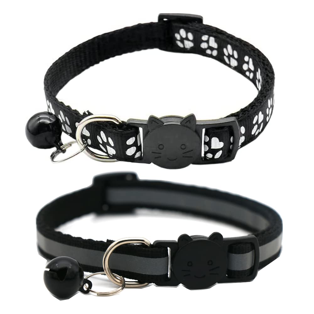 Collier VZSRWGK avec imprimé patte, confortable et sûr pour chats.