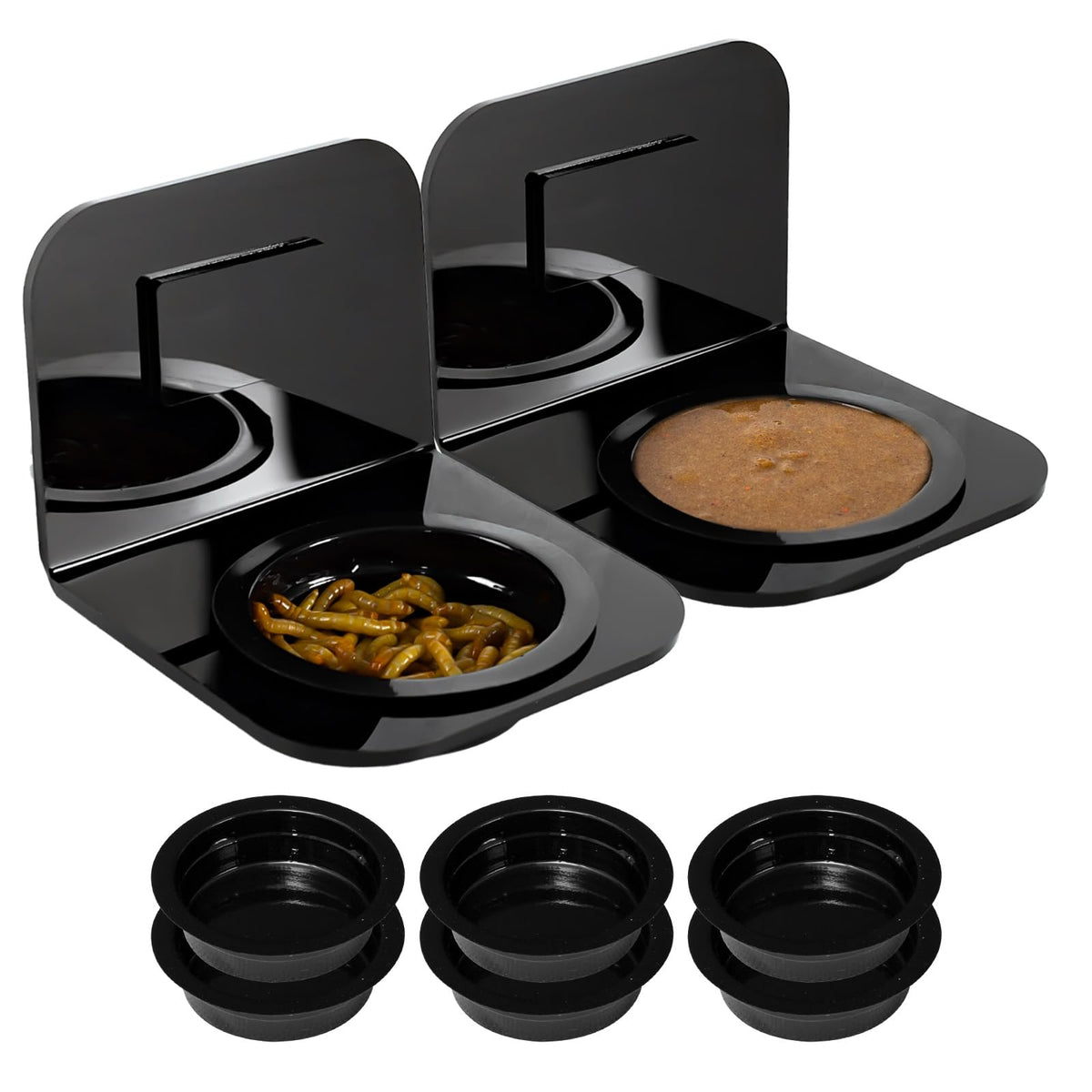 WACOOL ledges-magnetiques-reptiles-2pack: deux plateaux robustes assurant un repas stable.
