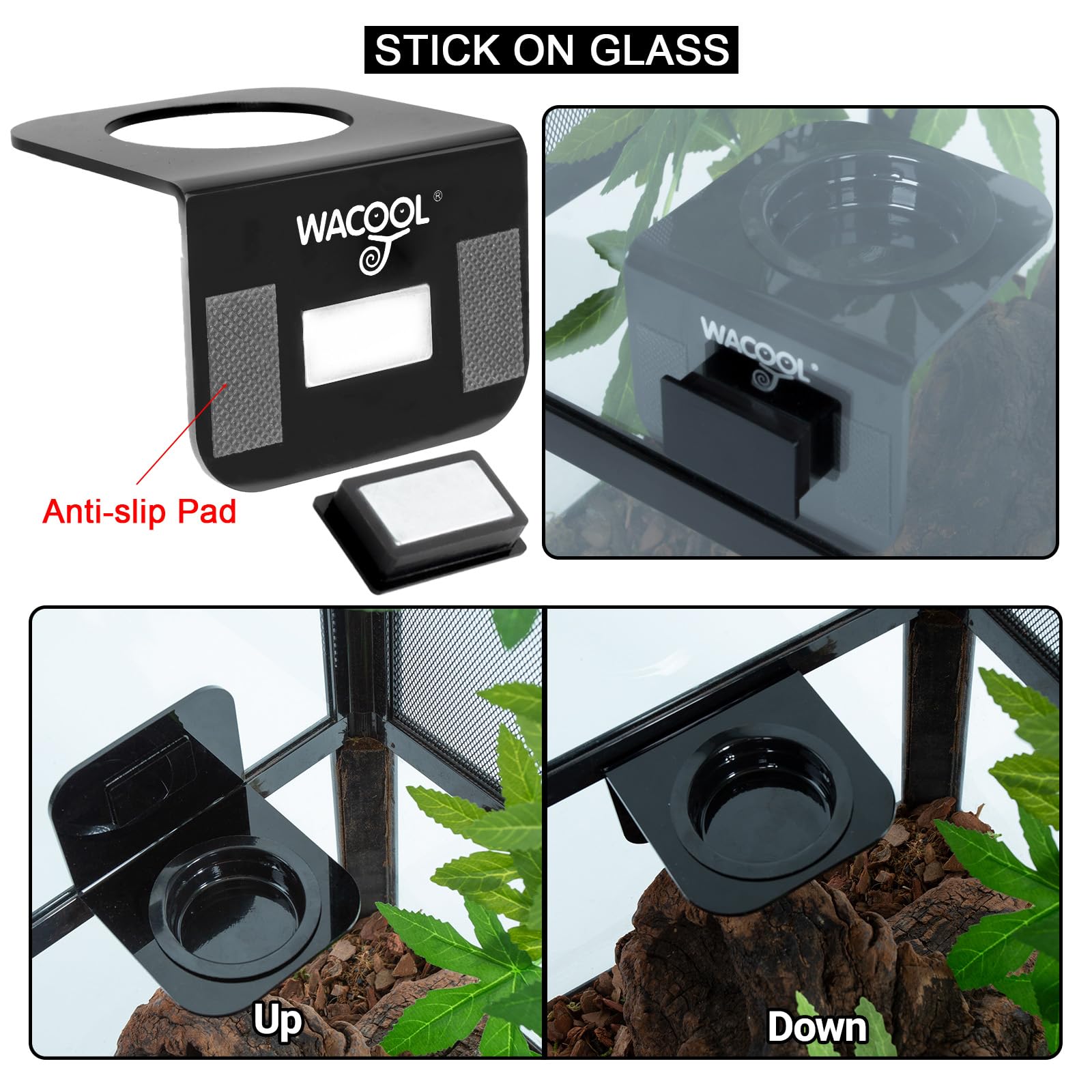 WACOOL-ledges-reptile-acrylique-sûr: plateau en acrylique durable pour geckos et petits reptiles.