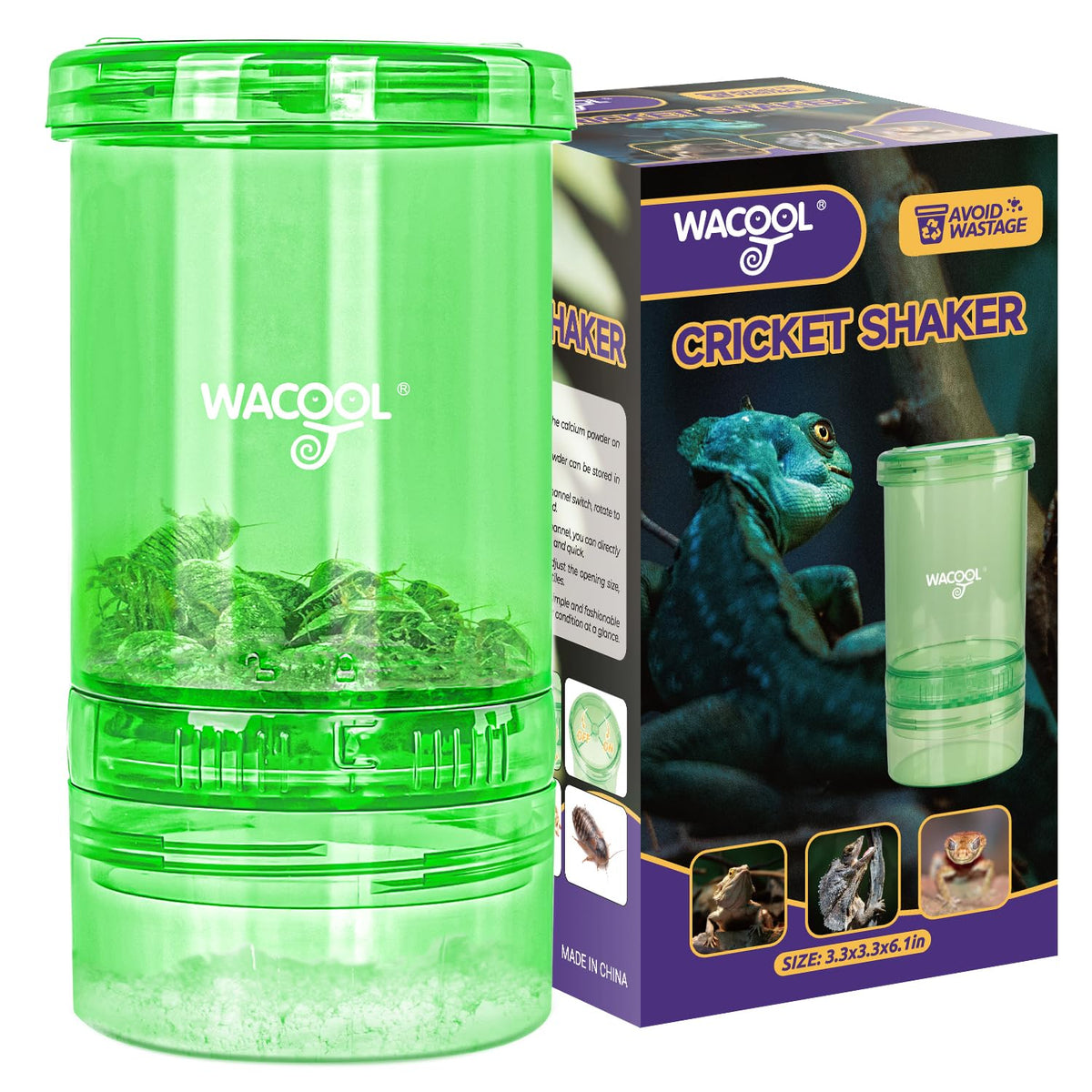 Wacool-Terra: mixeur pour grillons, enrobage calcium rapide et homogène.