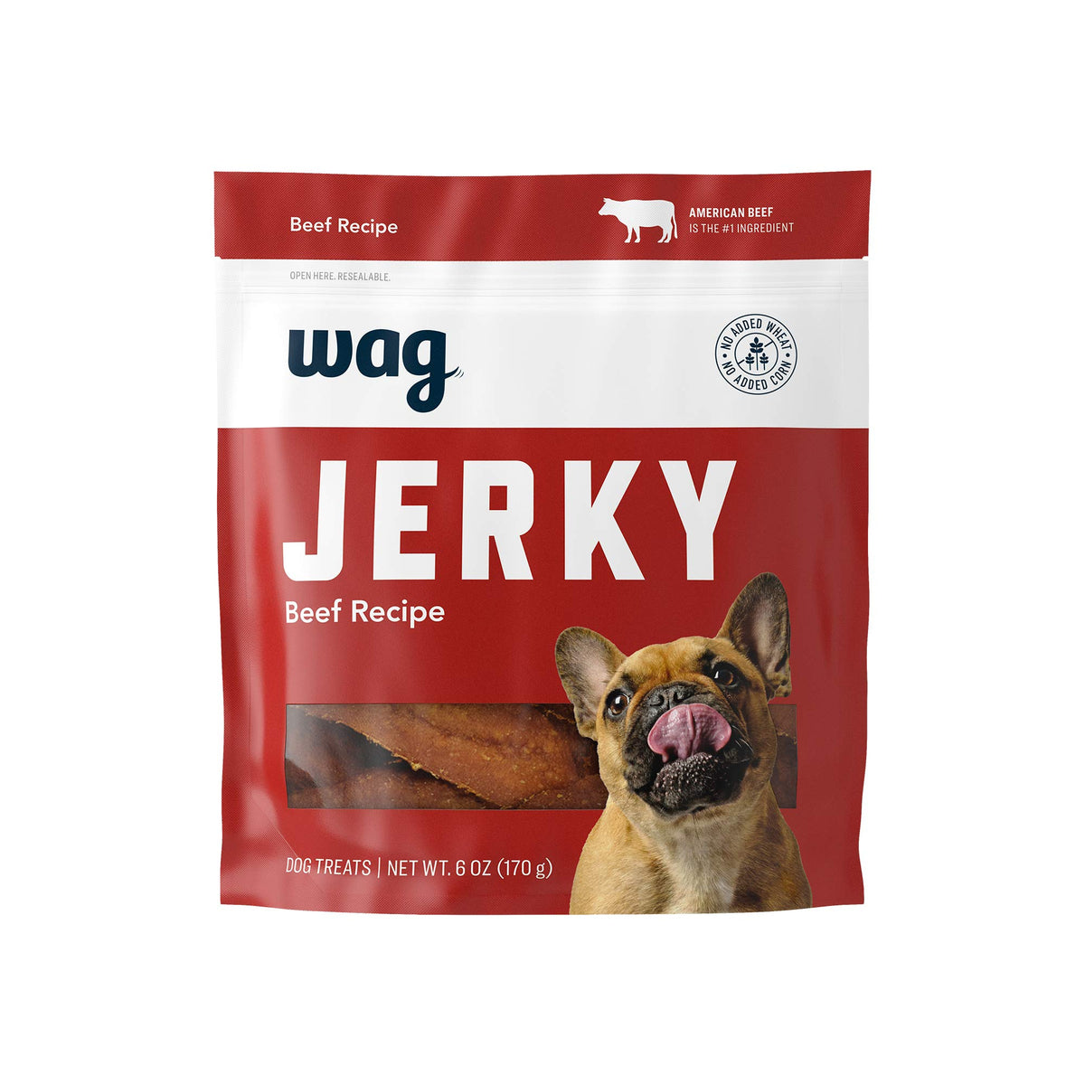 Wag boeuf jerky doux et tendre, friandise idéale pour l'entraînement.