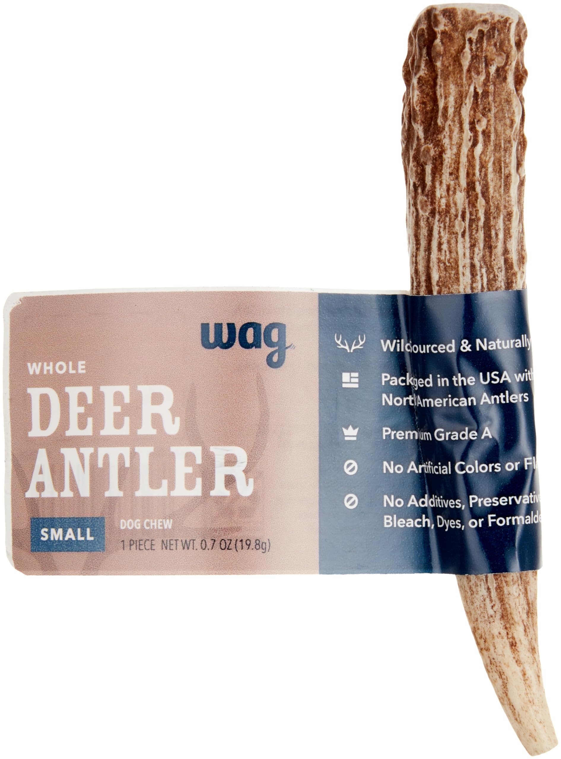 WAG corne de cerf, petite taille, favorise une mastication durable et sûre.