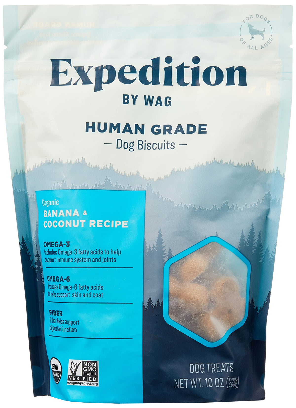Gâterie Wag Expedition banane et coco pour chien, récompense savoureuse et naturelle