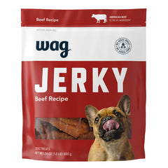 WAG friandises séchées au boeuf — emballage refermable préserve la fraîcheur et la saveur.