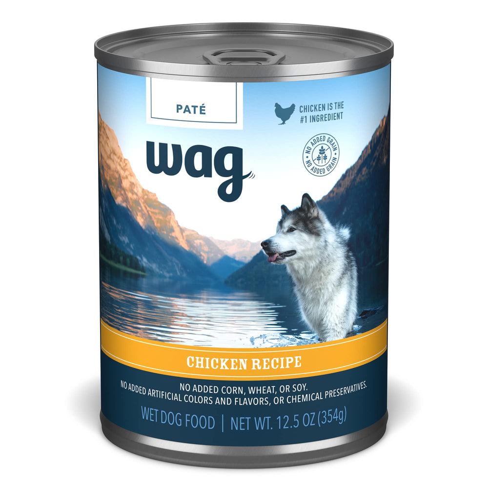 WAG Pâté au poulet pour chien, conserve humide prête à servir seul ou mélangé