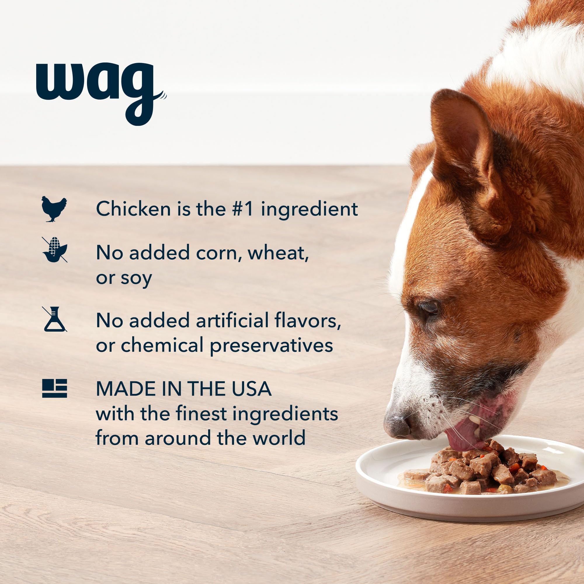 Texture humide et appétente du Wag Pâté au poulet