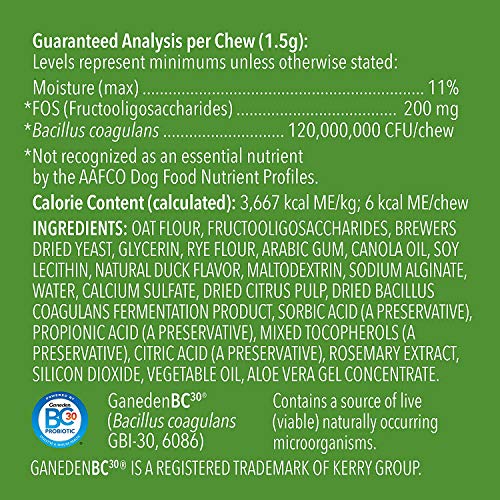 WAG Probiotic Chews – sans blé ni maïs et sans colorants artificiels