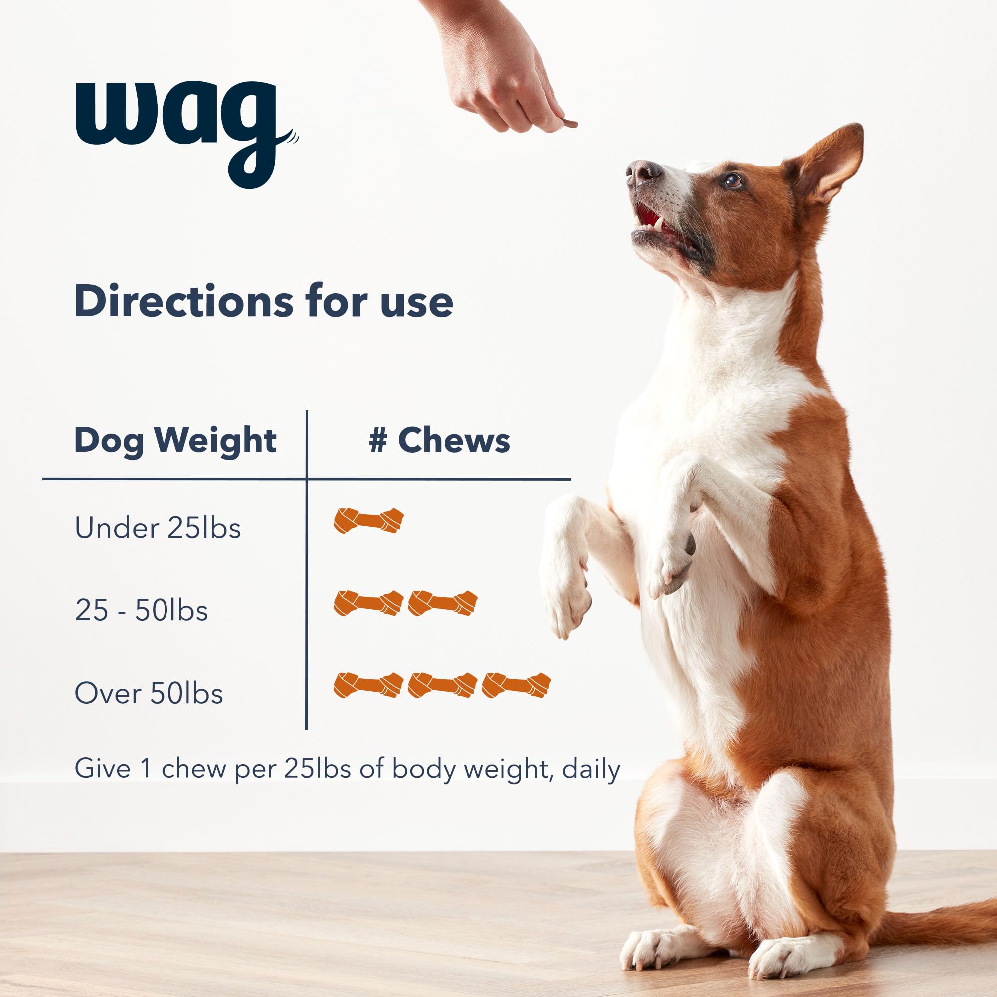 WAG friandises probiotiques pour équilibre intestinal potentiel.