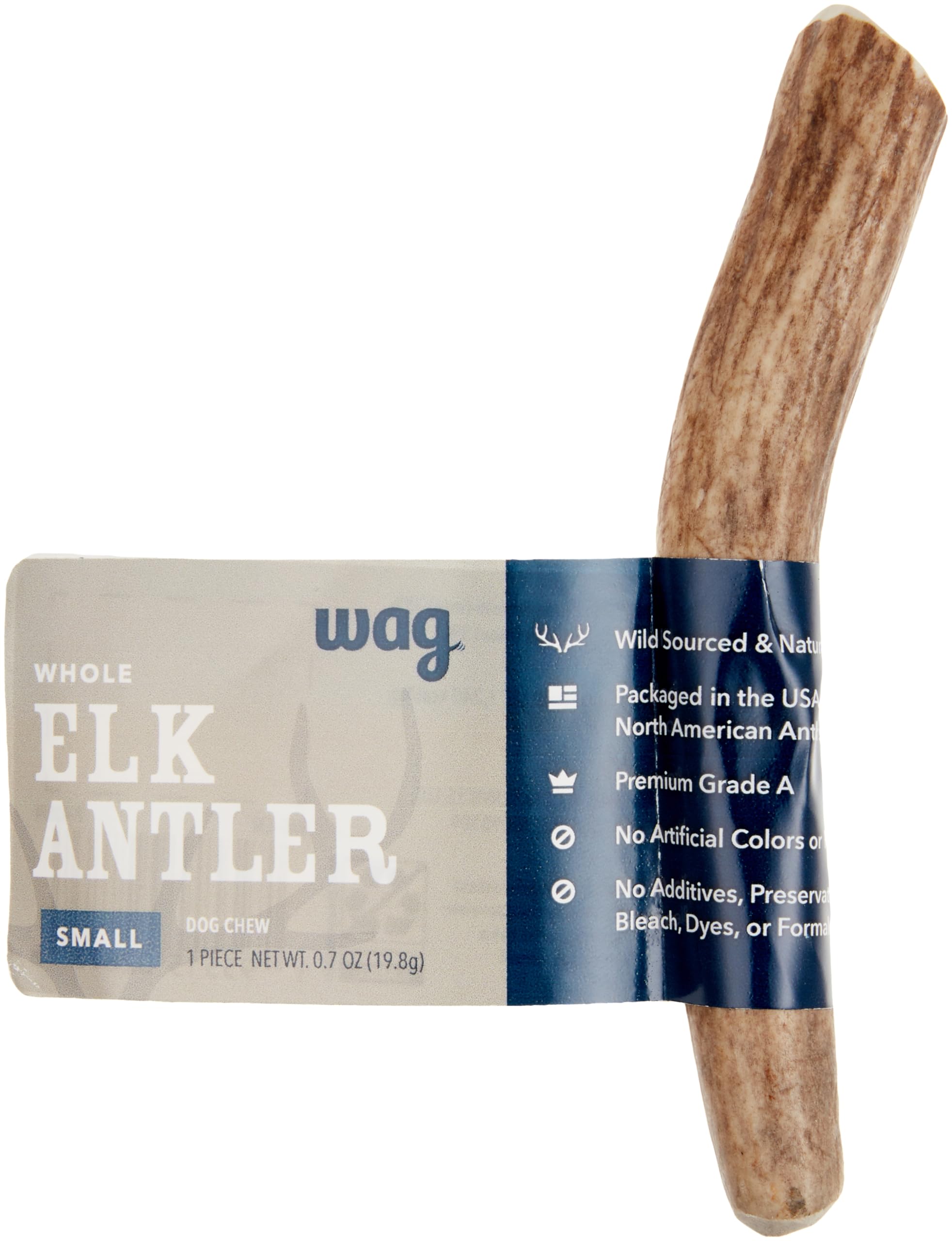 WAG ramure wapiti, gros plan sur texture naturelle pour mâcher durable.