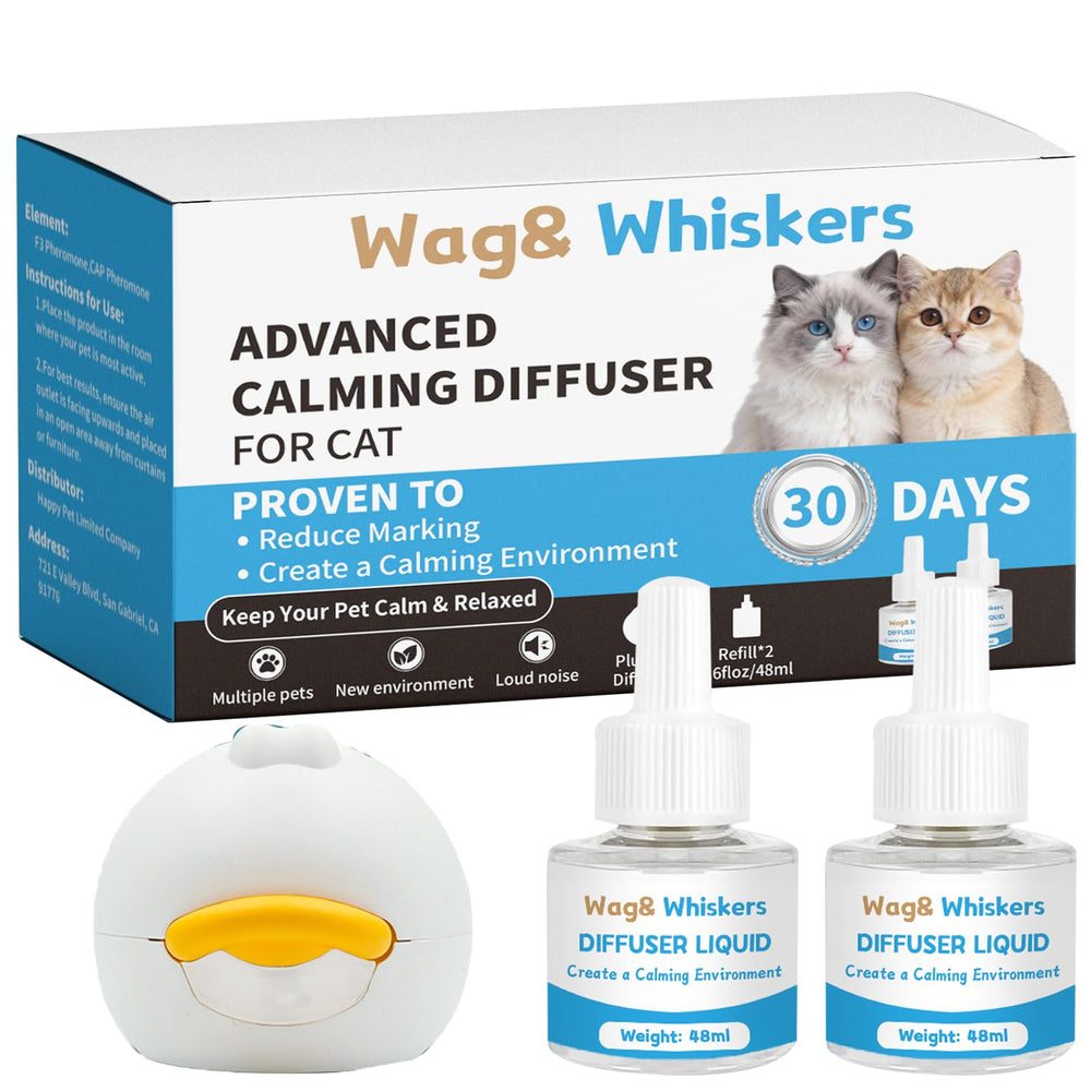 Diffuseur Wag and Whiskers apaisant pour chat – ensemble 3-en-1
