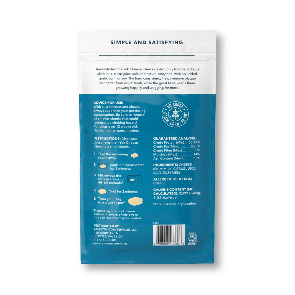 Wag Yak Cheese sans lactose certifié pour confort digestif.