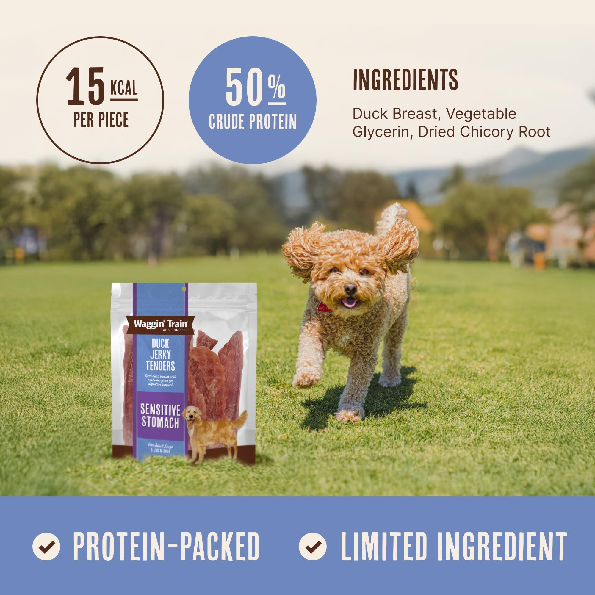 Emballage Waggin' Train: sachet pratique de 340 g pour réapprovisionnement facile.