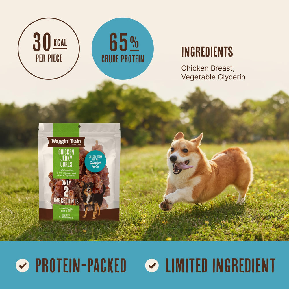 Waggin' Train protéine élevée-poulet-jerky: option saine pour chiens.