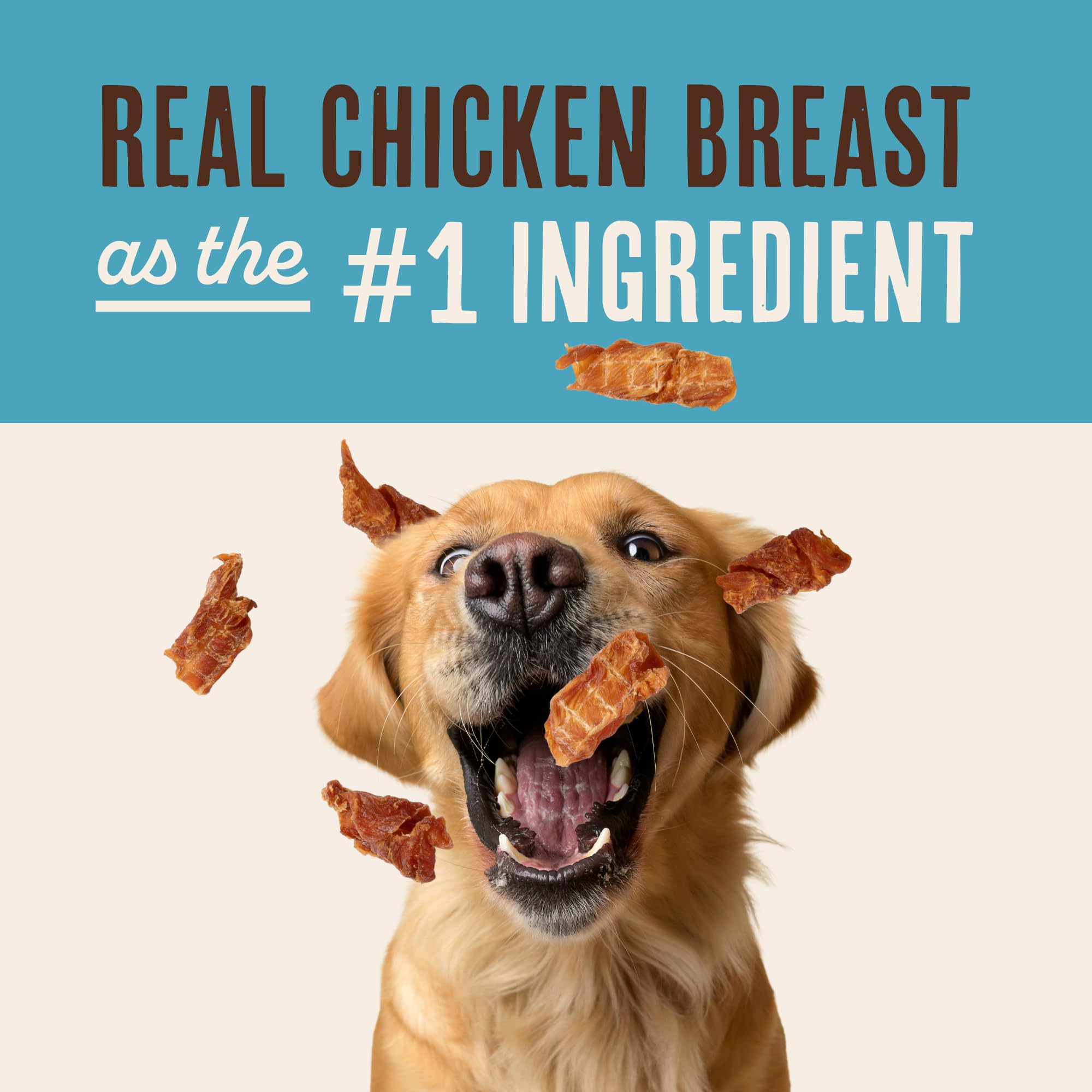 Friandise Waggin' Train sans céréales et sans maïs: jerky poulet.