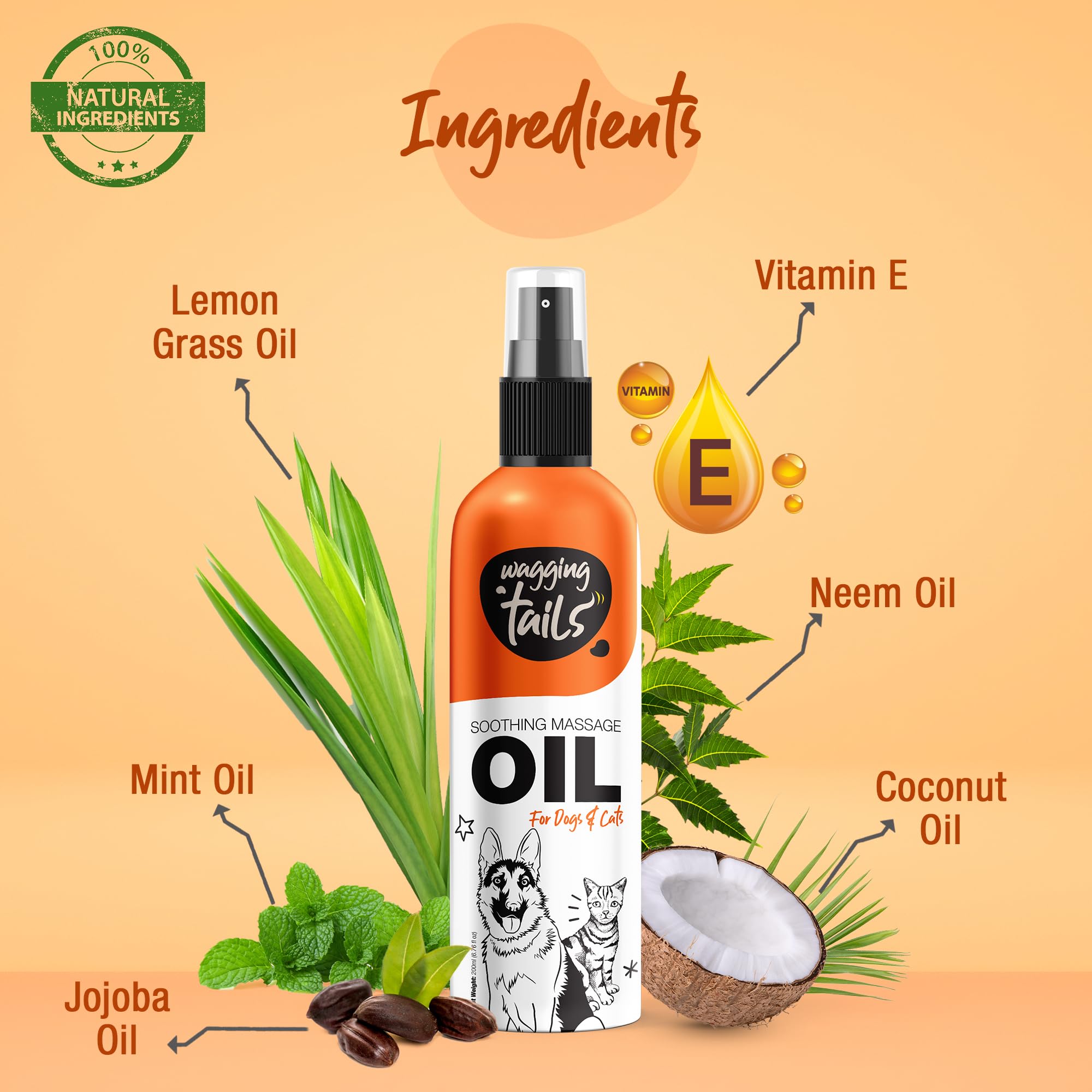 Wagging Tails met en avant les bienfaits du coco et de la vitamine E pour la peau.