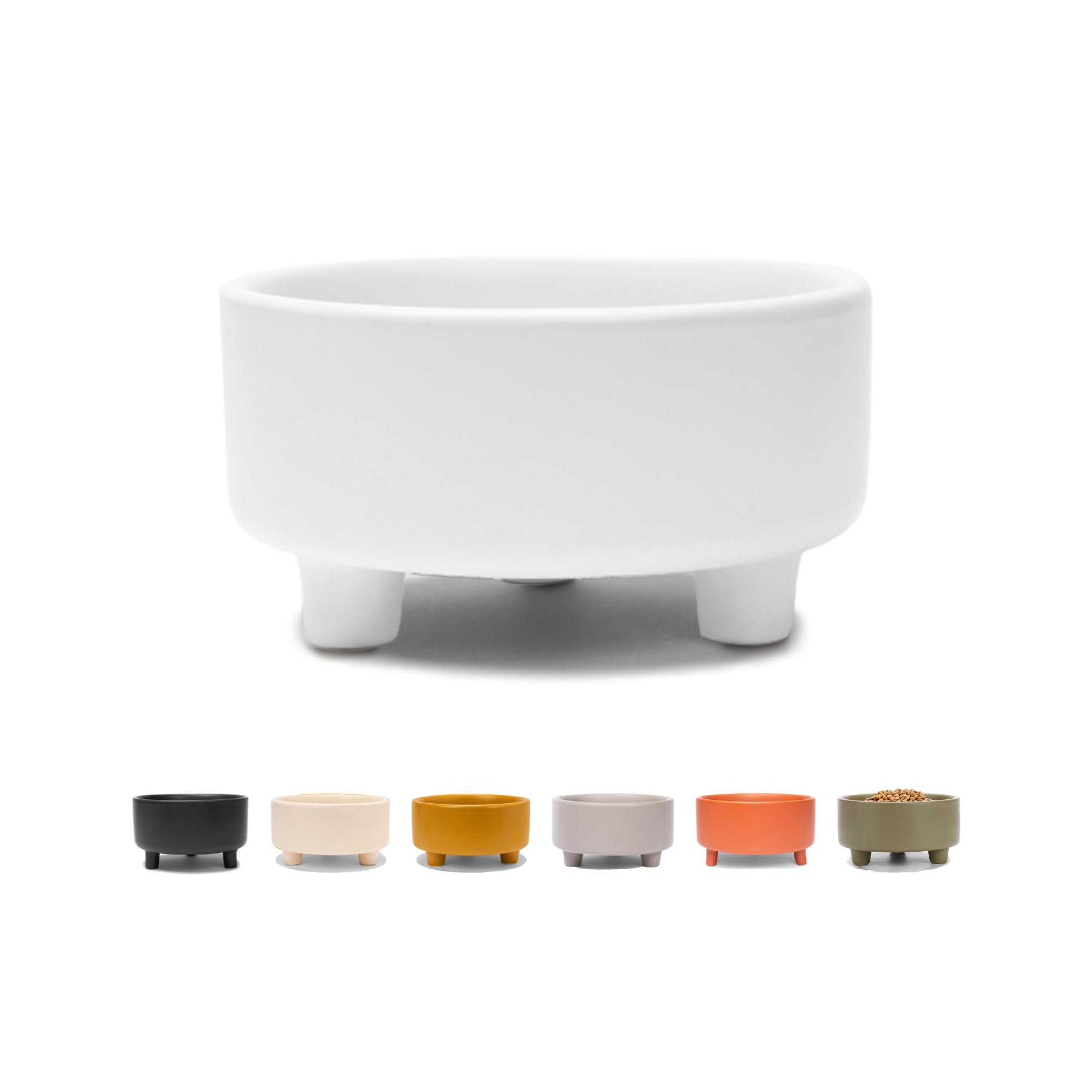 Bol Waggo Uplift pour chien petit, blanc, design surélevé et stable.