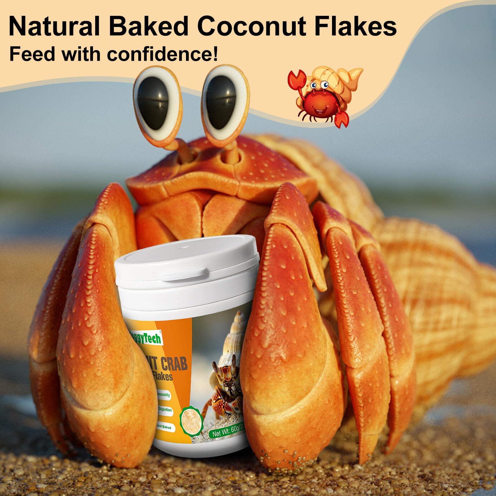 WaggyTech Crabe hermite : associer fruits et légumes pour équilibre nutritionnel.