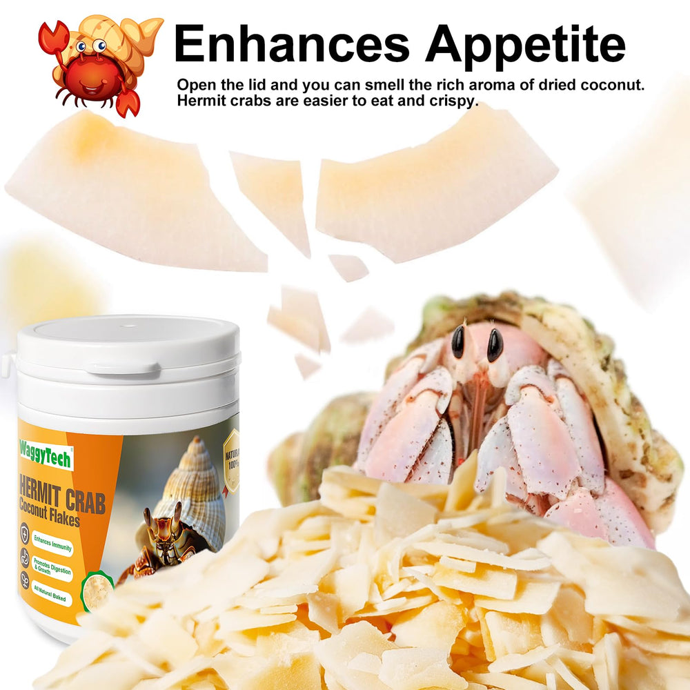 WaggyTech Crabe hermite : prêt à servir sans trempage, pratique à manger.
