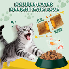 Wagmee bouchées-poulet-chat-probiotiques : soutien digestif et équilibre interne.