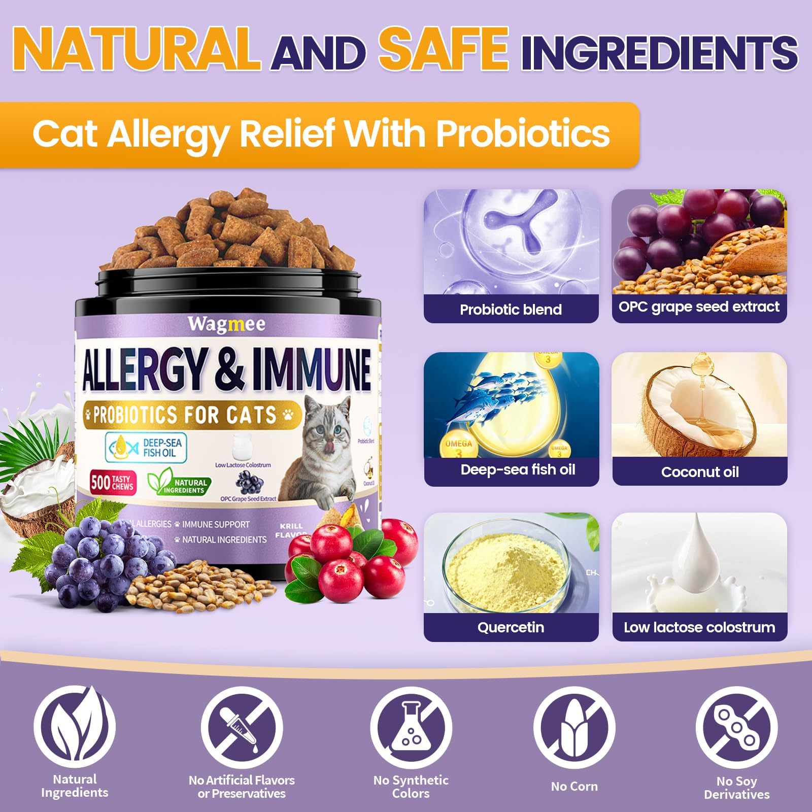 Wagmee croquettes omega-3 poisson : nutriments pour peau et pelage sains