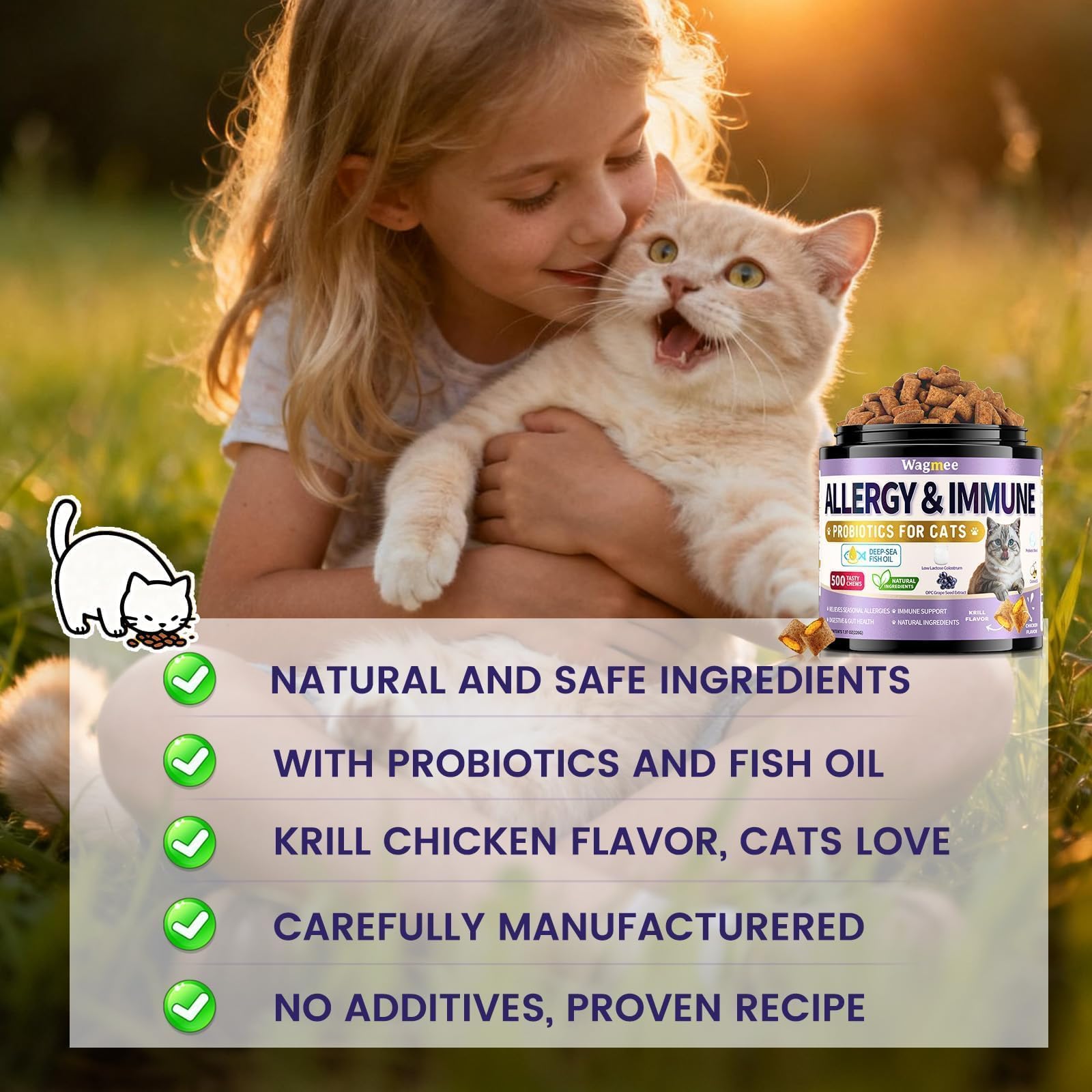 Wagmee croquettes toutes races tous ages : adaptées à chaque chat