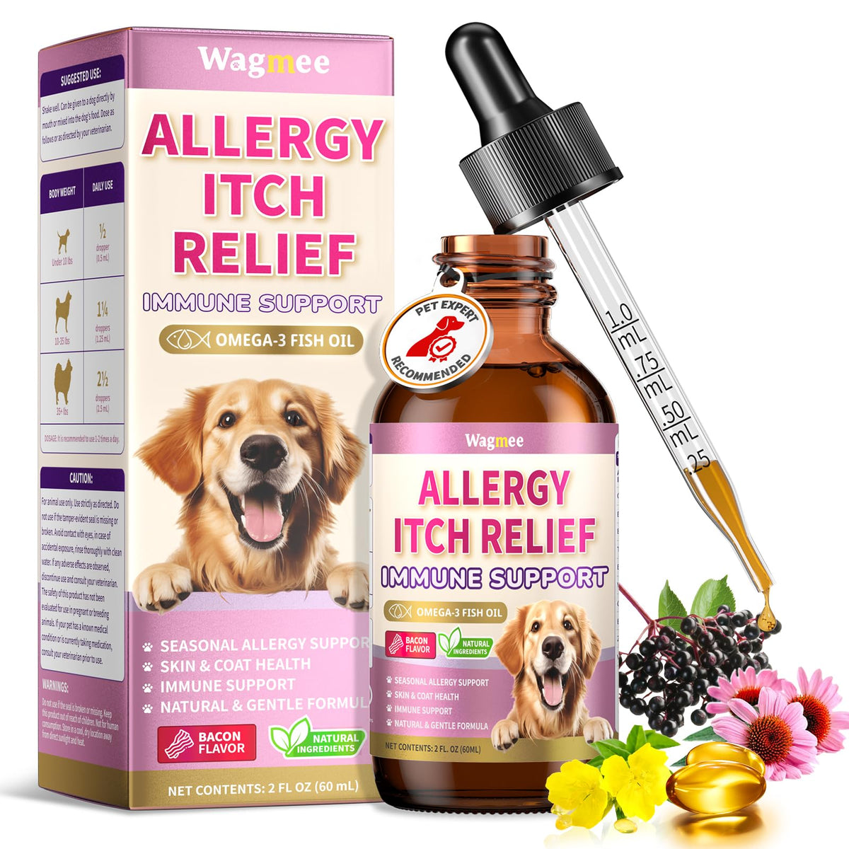 Gouttes Wagmee pour chien – bouteille prête à l’emploi quotidien.