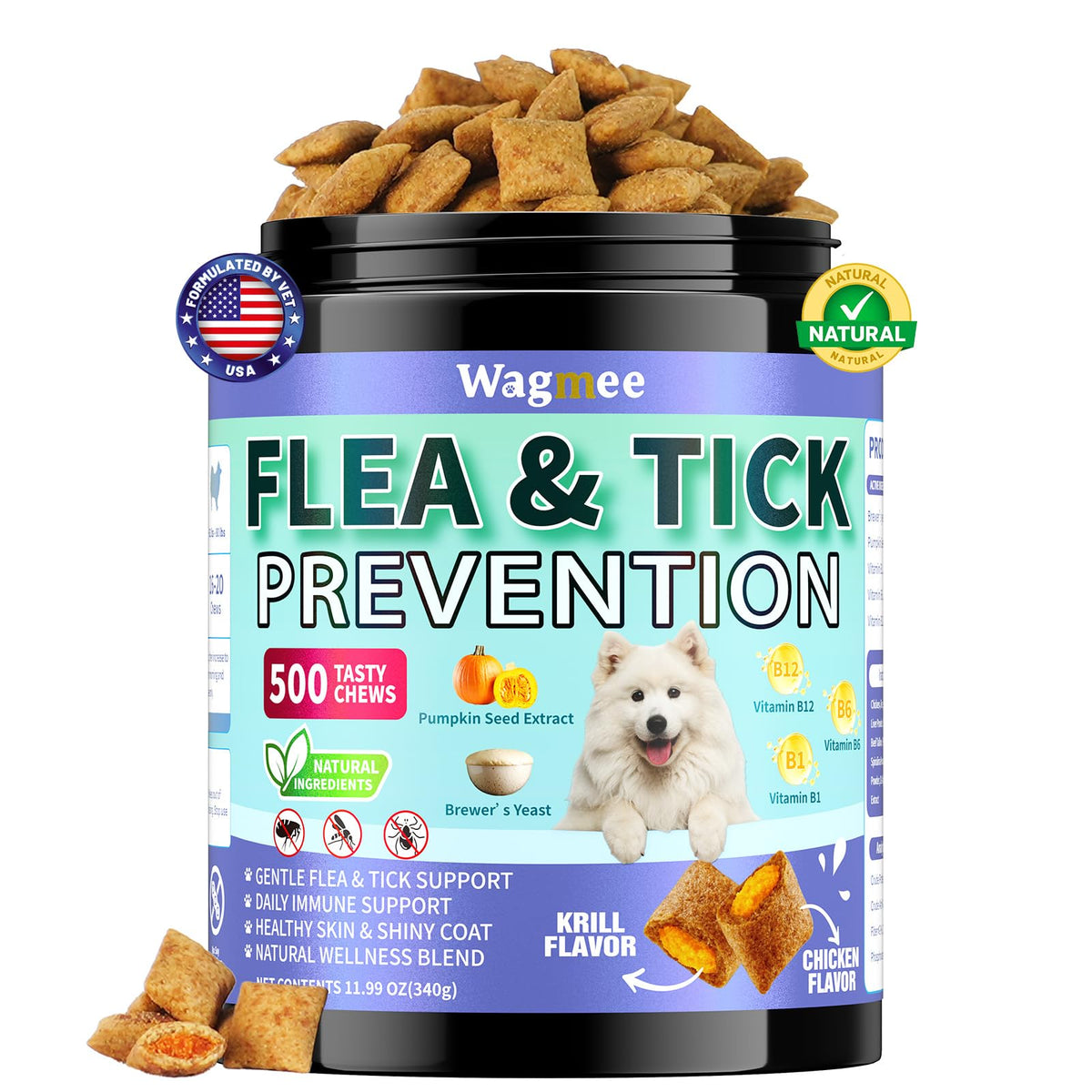 Wagmee prévision puces tiques chien – emballage facile à repérer