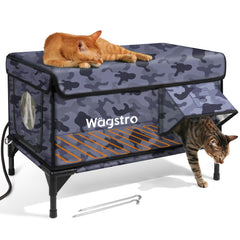 Wagstro Maison Chat Chauffe Extérieur face – confort immédiat pour votre chat dehors.