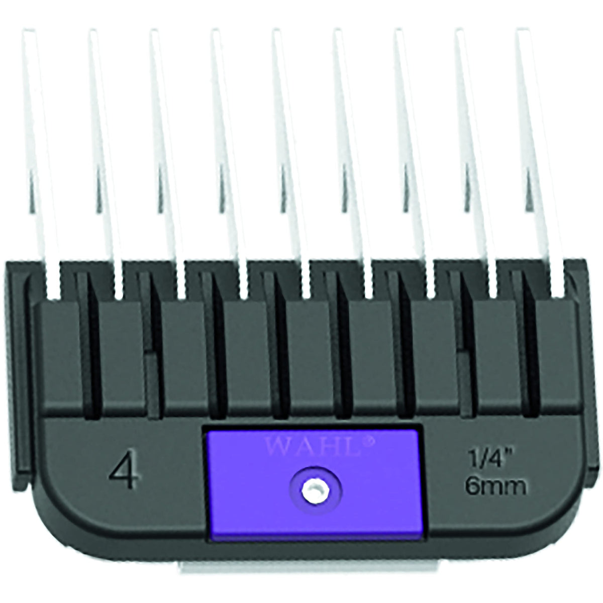 Peigne-guide d'attache Wahl en inox violet pour une coupe précise.