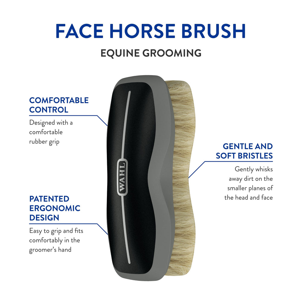 WAHL brosse visage cheval nettoyage précis autour des zones sensibles.