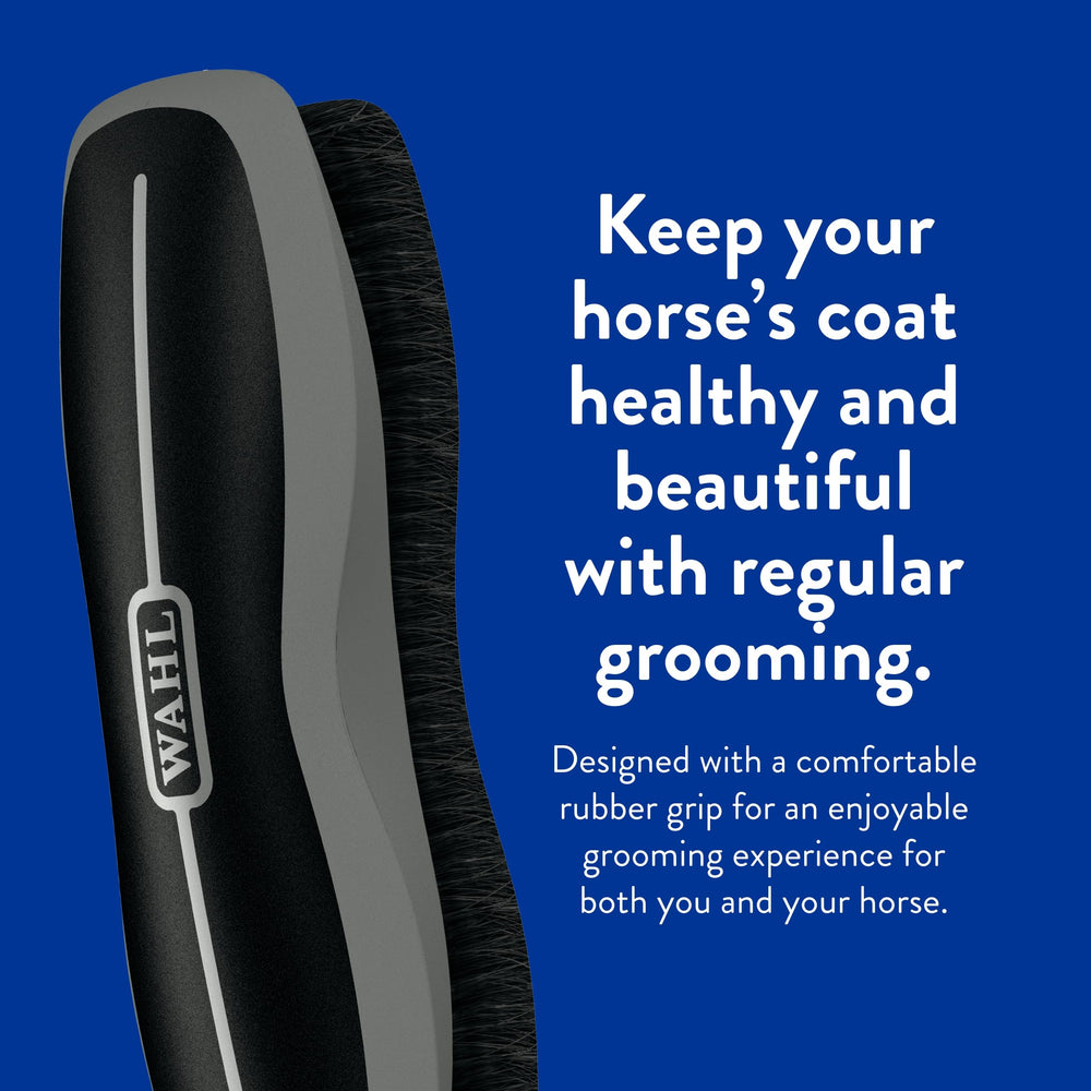 Brosse Wahl pour cheval enlève boue et sueur après l’effort.
