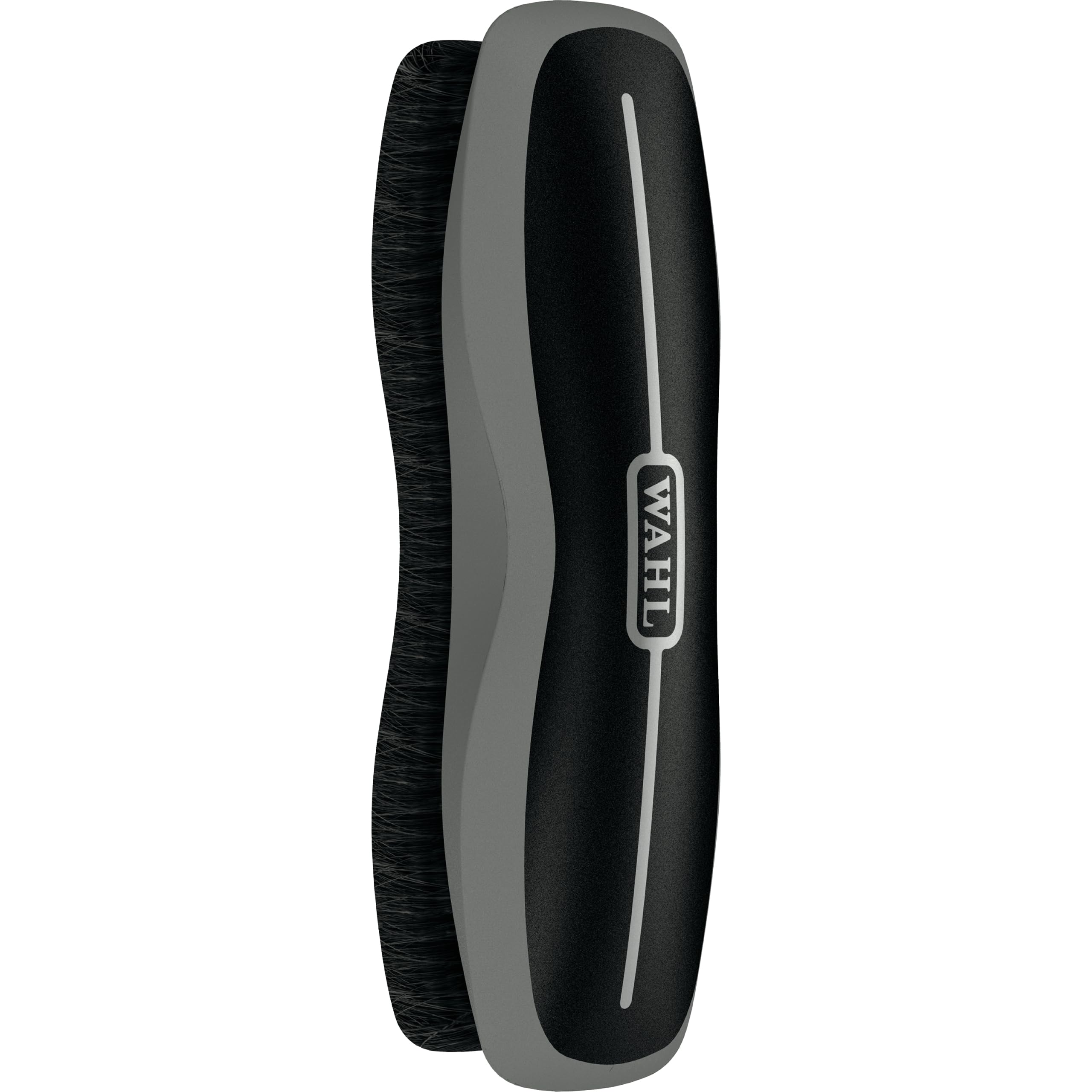 Brosse Wahl Stiff Body noir pour cheval, nettoyage efficace du pelage.