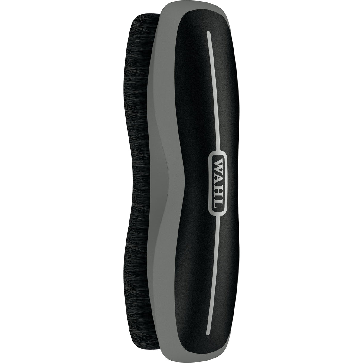 Brosse Wahl Stiff Body noir pour cheval, nettoyage efficace du pelage.