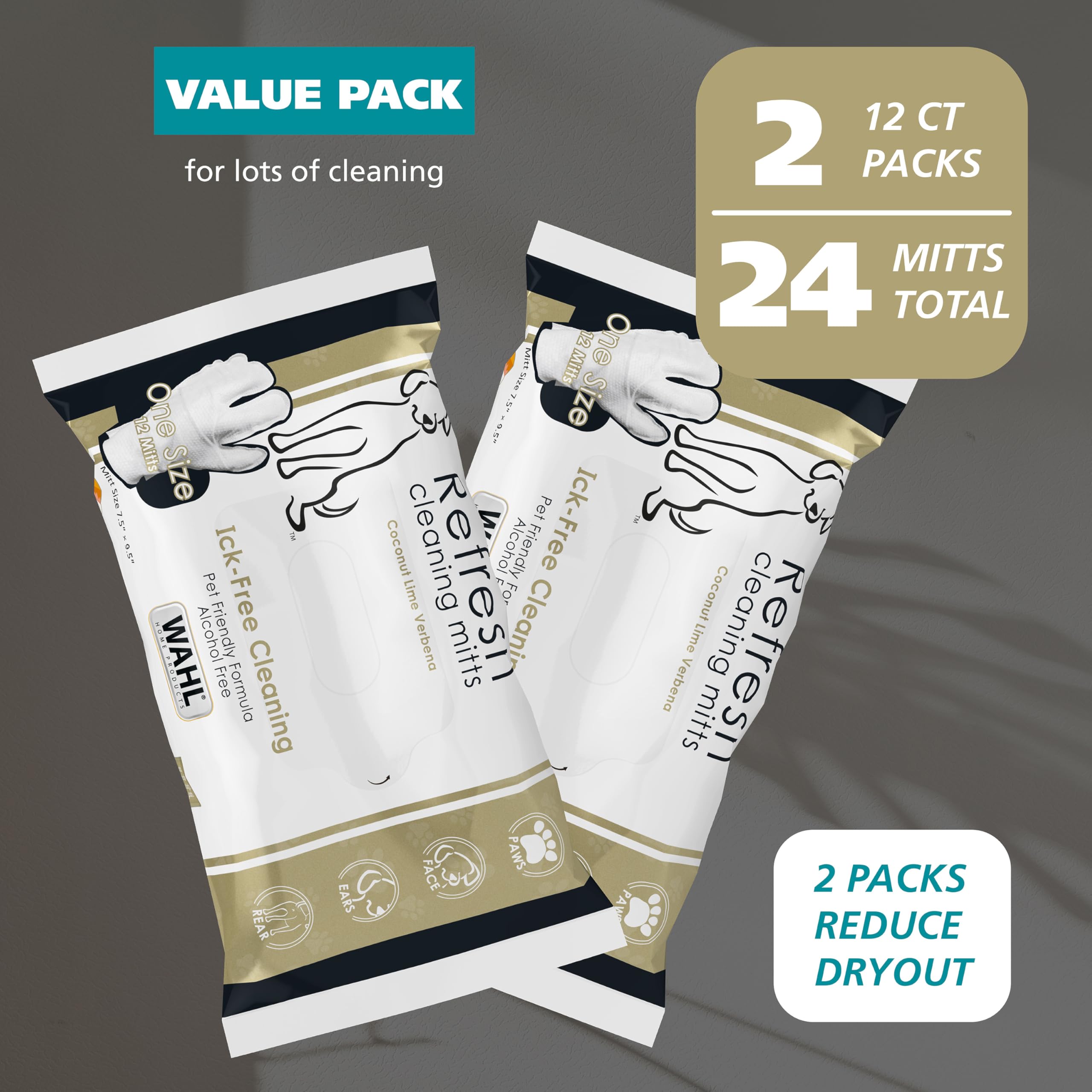 Pack Wahl 2x12 Lingettes – solution pratique à emporter pour chien.