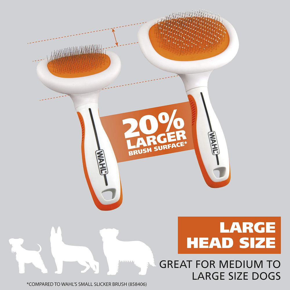 Brosse Wahl Premium Slicker Double Niveau, utilisation ergonomique et facile.