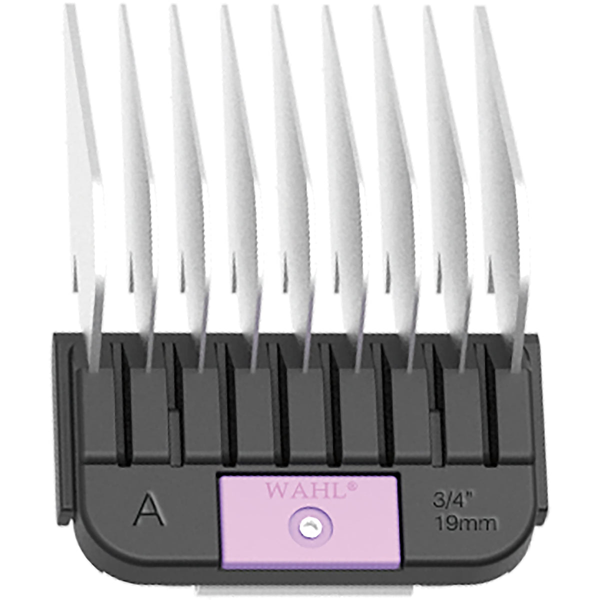Le guide-attache Wahl en acier inoxydable rose assure des coupes nettes et durables.