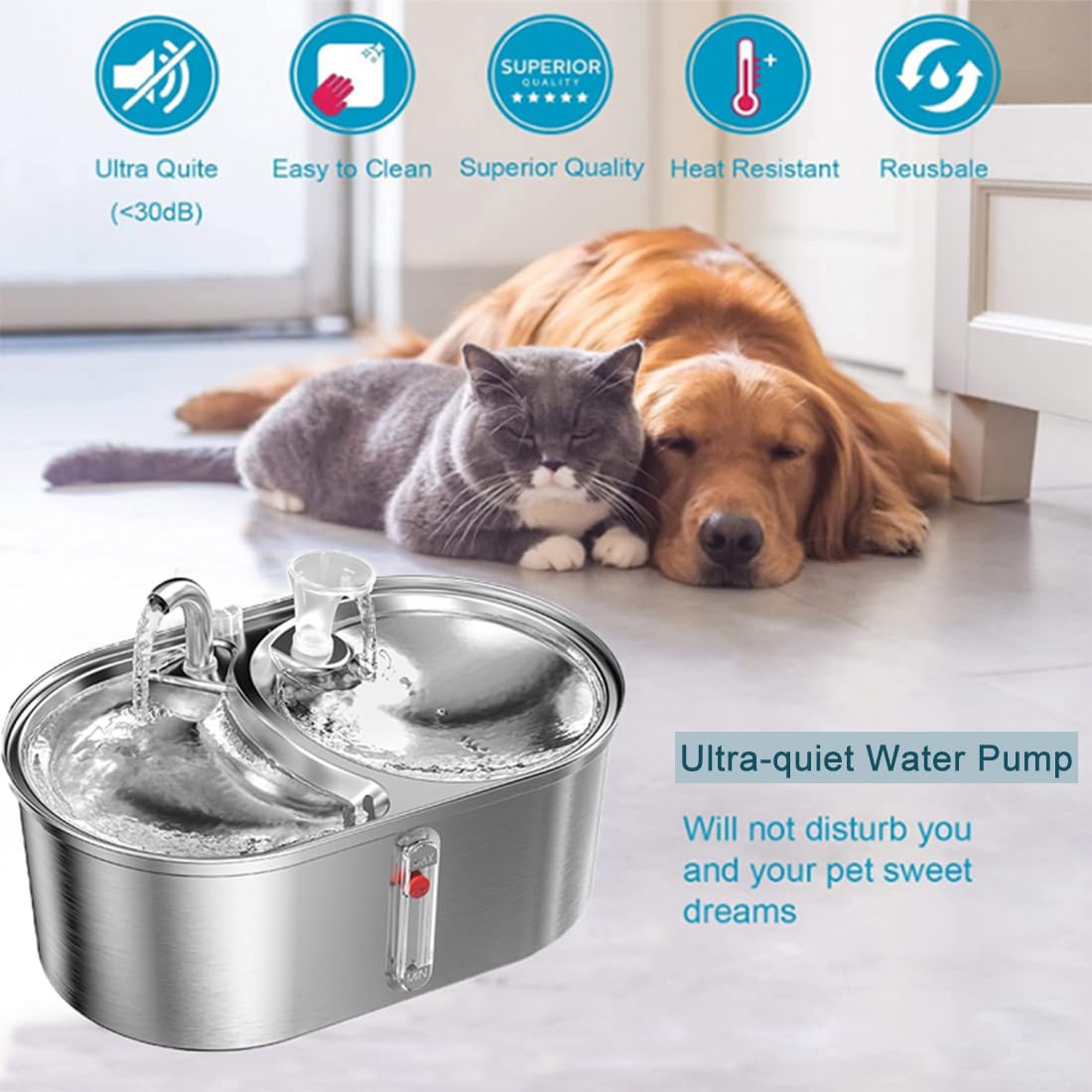WALMIO acier inoxydable, design durable et hygiénique.