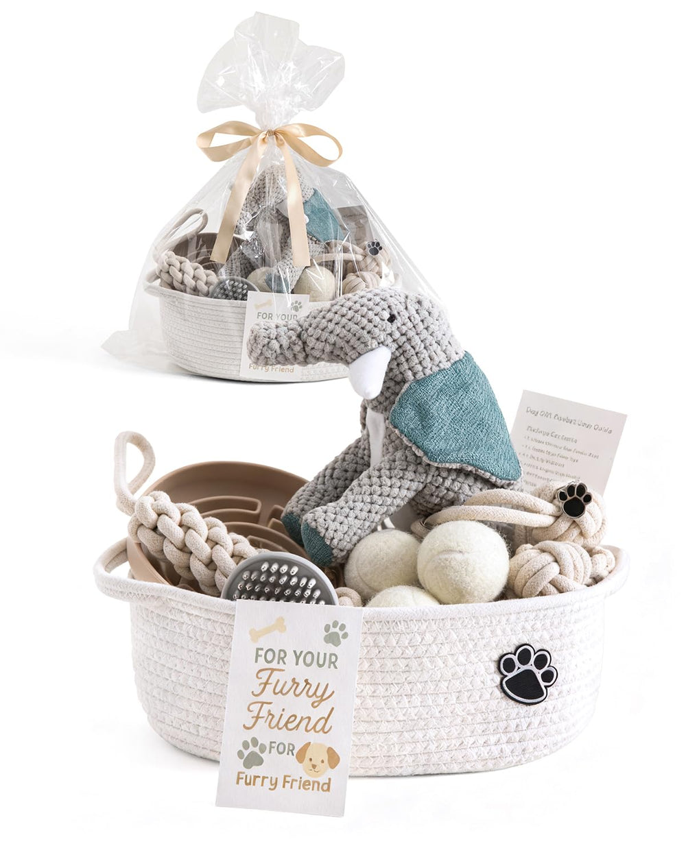 Wanapure panier cadeau chiot, rangement élégant pour jouets et accessoires.