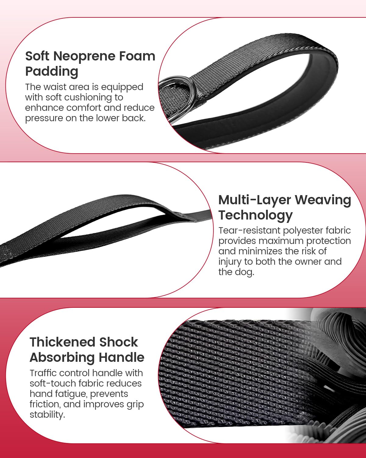 WANFIRE Ceinture taille chien pratique pour jogging et sorties quotidiennes