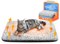 WanpeeGoo lit chauffant autonome pour chat gris, confort durable tout au long du repos.