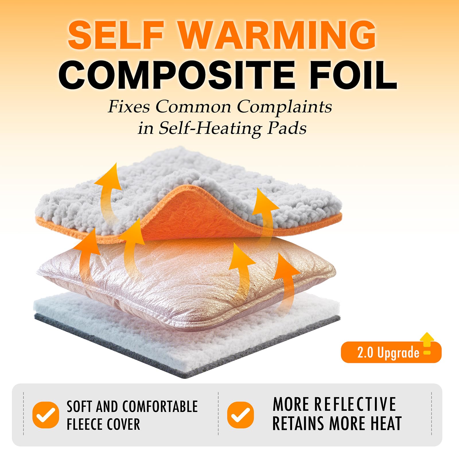 WanpeeGoo foil chaleur epais reflectant la chaleur corporelle pour le confort.