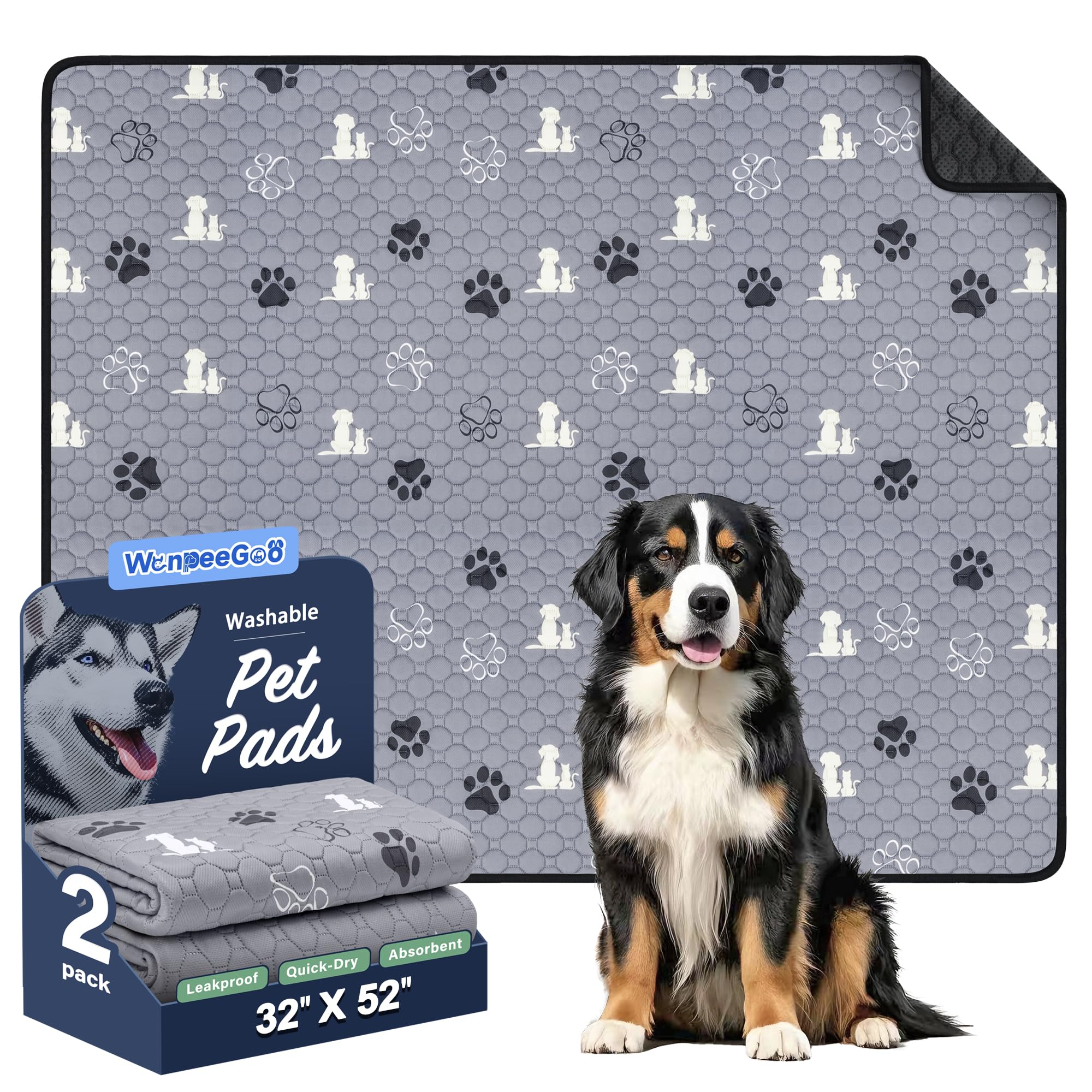 WanpeeGoo tapis absorbant chien 32x52: grande surface pour propreté durable.