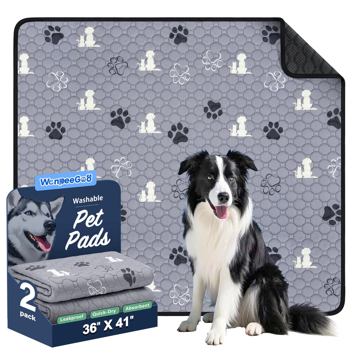 WanpeeGoo tapis absorbant réutilisable 36x41 idéal apprentissage chiot et propreté