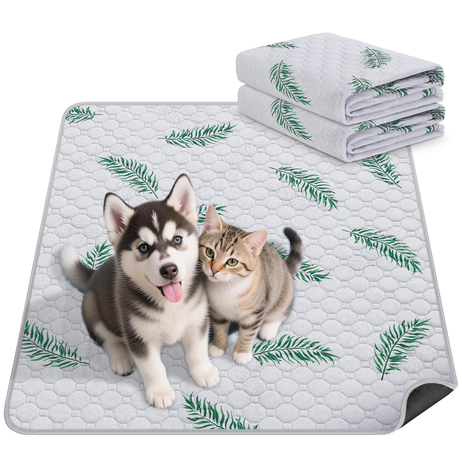 WanpeeGoo tapis lavable 24x36 avec motif feuilles pour l'entraînement.
