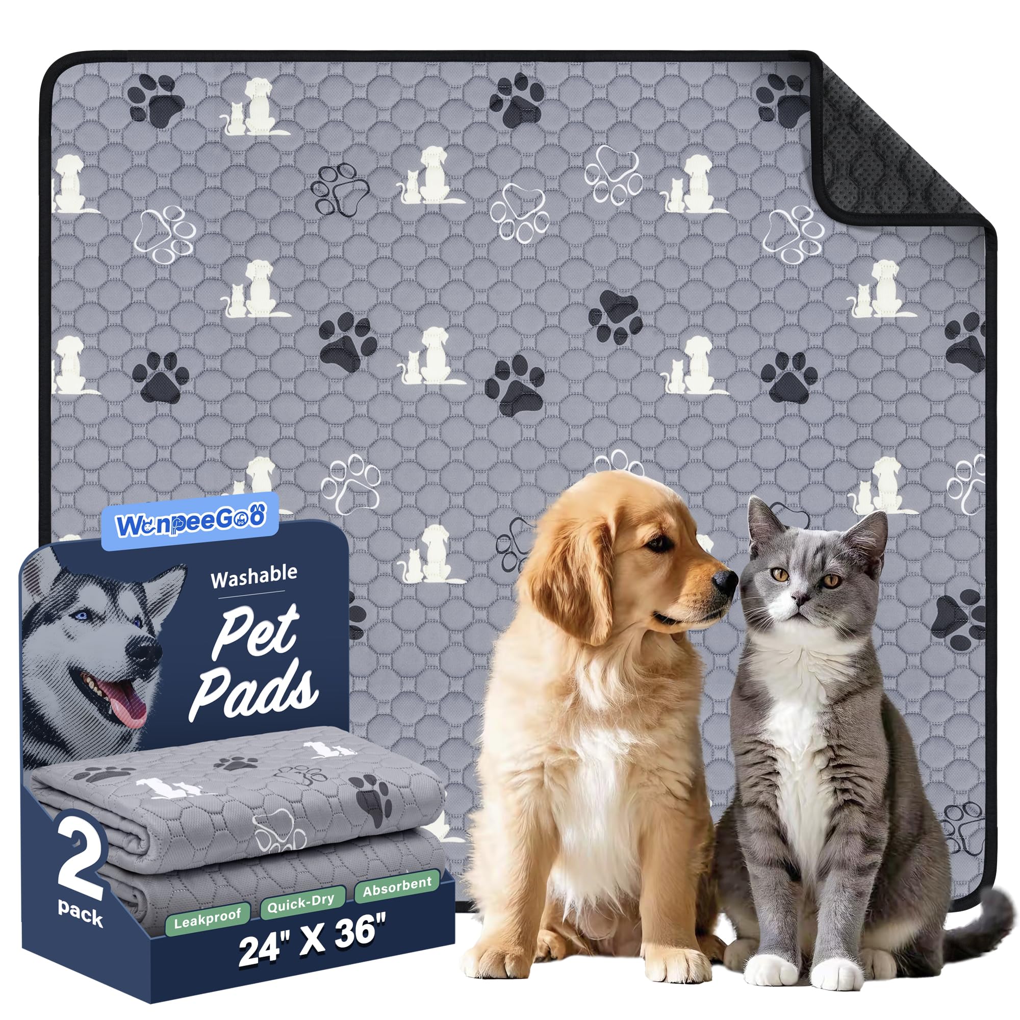 WanpeeGoo tapis lavable pour chien 24x36, absorption élevée et douceur au toucher