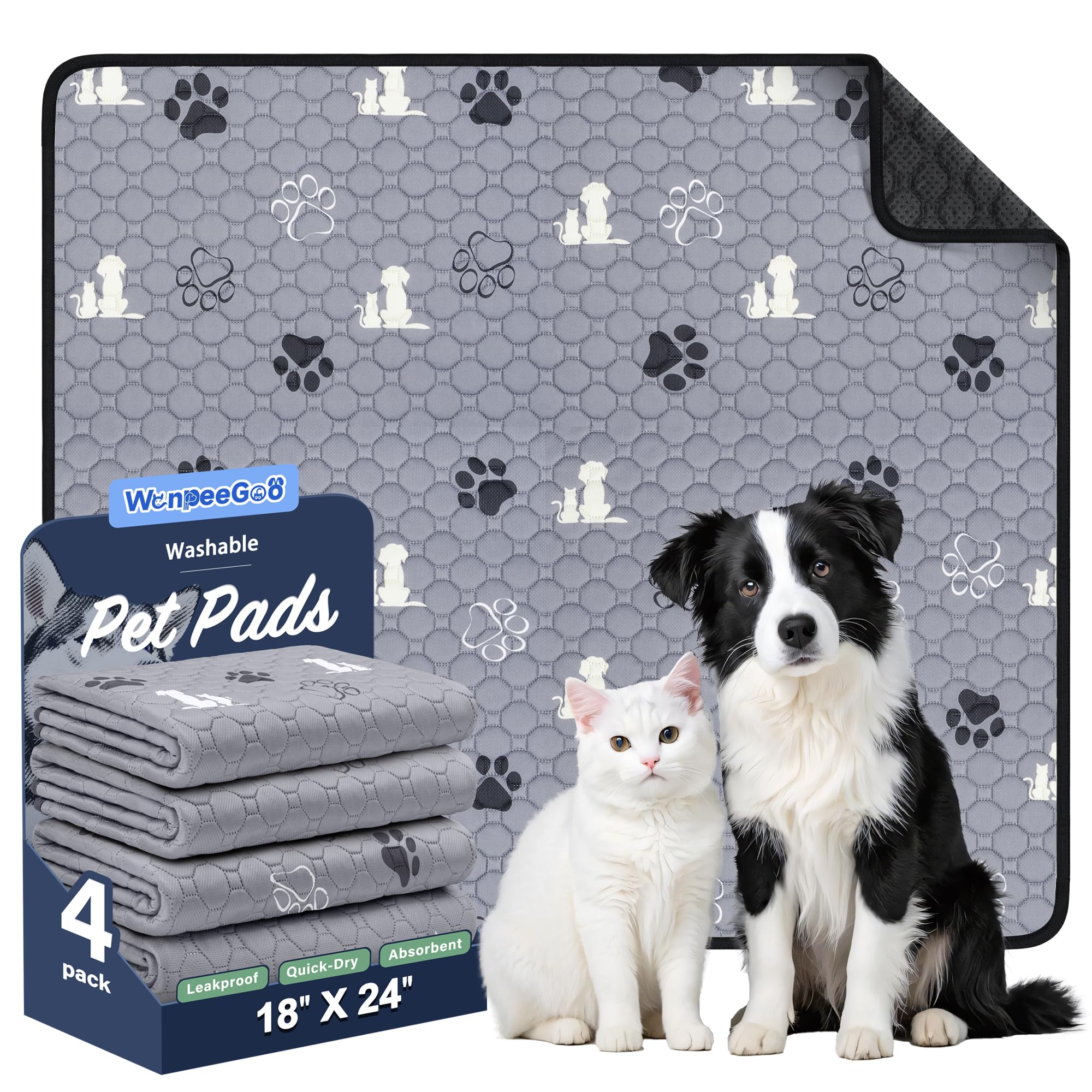 WanpeeGoo tapis lavable chien absorption élevée pour sol sec et propre.