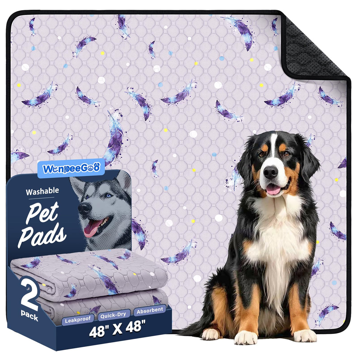 WanpeeGoo tapis lavable pour chiens, surface d'absorption élevée et confort pour l'entraînement.