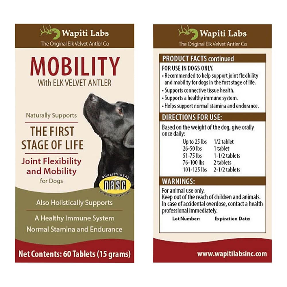 Wapiti Labs Poudre EVA – sachet pour chien, mobilité quotidienne.